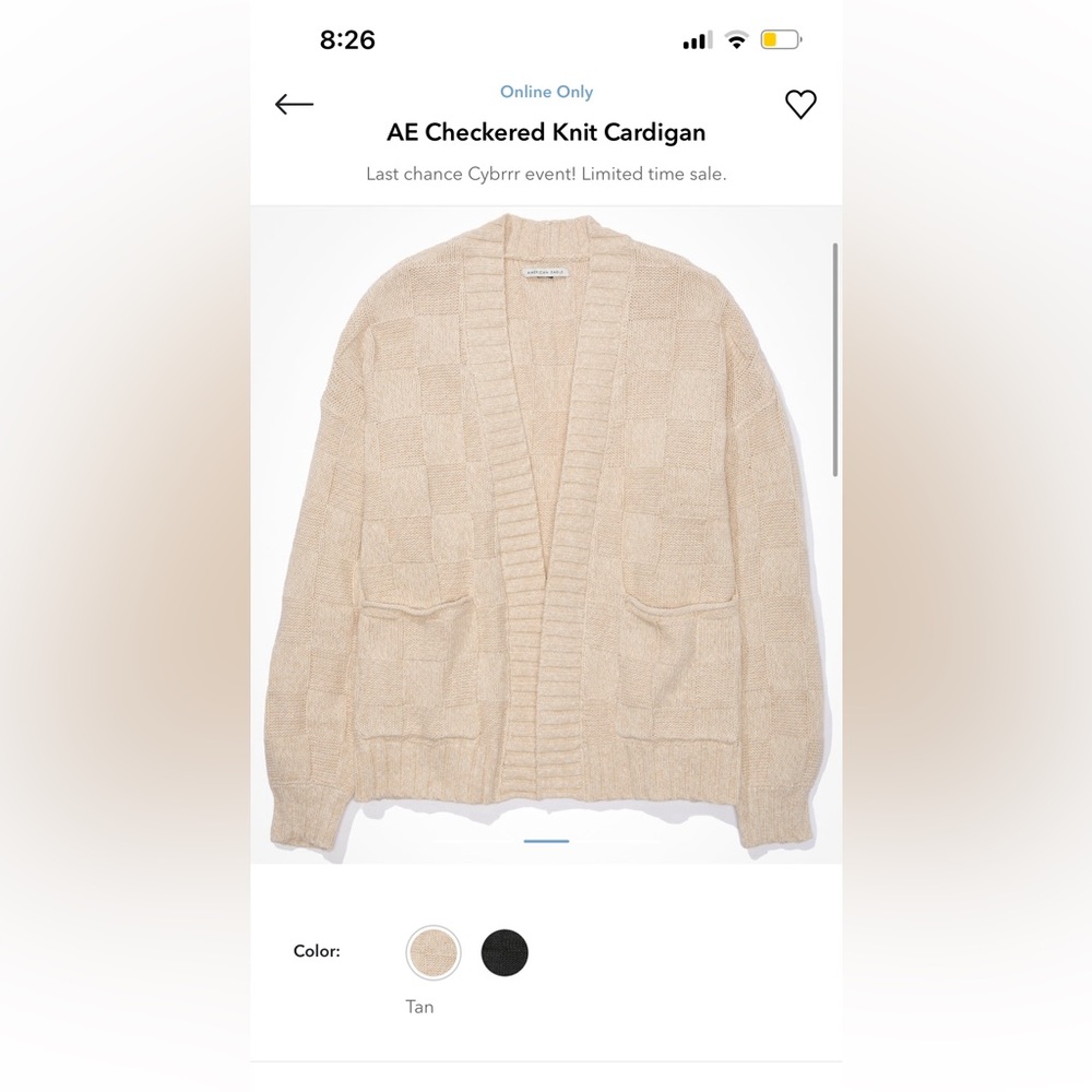 AE checkered knit cardigan